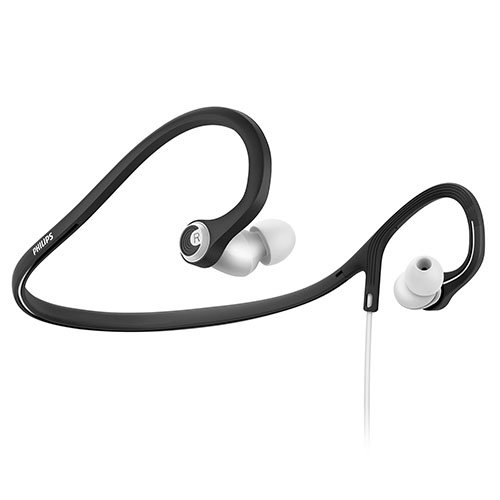 Philips SHQ4300WS/27 ActionFit Earbuds Sports Neckband Headphones, Black