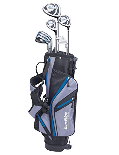 Tour Edge HL-J Junior Complete Golf Set with Bag (Right Hand, Graphite, 1 Putter, 3 Irons, 1 Hybrid, 1 Fairway, 1 Driver 11-14 YRS) Royal Blue