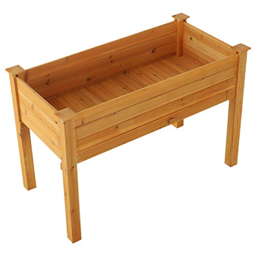 Outsunny 2' x 4' Wooden Elevated Garden Bed Outdoor Raised Planter Box with Legs