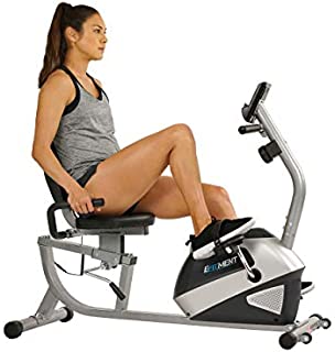 EFITMENT Magnetic Recumbent Bike Exercise Bike with High Weight Capacity, Easy Adjustable Seat, LCD Monitor with Pulse and Phone Holder - RB034