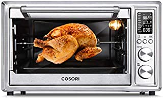 COSORI CO130-AO Air Fryer Toaster Oven Combo 12-in-1 Countertop Rotisserie & Dehydrator for Chicken, Pizza and Cookies, 100 Recipes & 6 Accessories Included, 30L, Silver