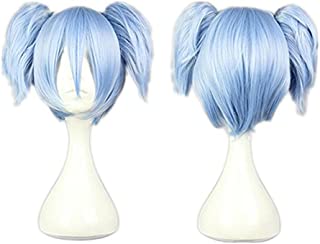 Kadiya Cosplay Wig Short Ice Blue Pigtails Synthetic Hair Top Quality