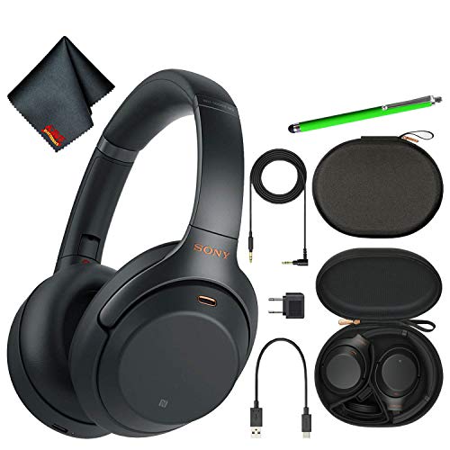 Sony WH-1000XM3B Wireless Bluetooth Noise-Canceling Over-Ear Headphones (Black) Basic Headphone Bundle Kit with Stylus