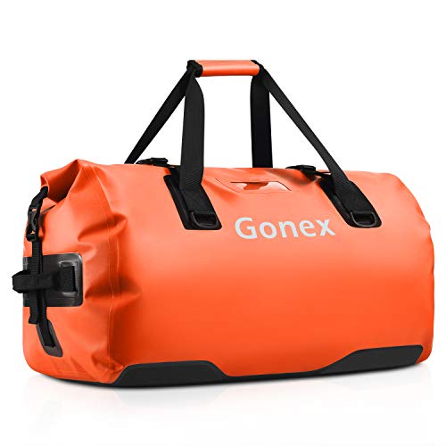 Gonex 60L Waterproof Duffel, Durable Travel Dry Duffle Bag for Kayaking Boating Fishing Outdoor Adventure Orange