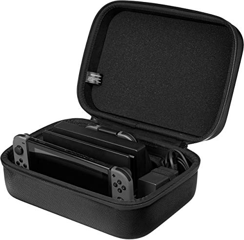 AmazonBasics Hard Shell Travel and Storage Case for Nintendo Switch - 12 x 4.8 x 9 Inches, Black