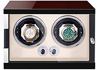 JQUEEN Watch Winder for 2 Automatic Watches,Quite Japanese Motor with LED Illumination