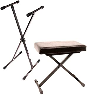 World Tour Single X Keyboard Stand and Deluxe Bench Package