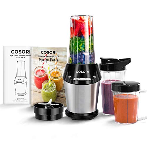 COSORI Blender for Shakes and Smoothies, 800W Auto-Blend High Speed Smoothie Blender/Mixer for Ice Crushing Frozen Fruits, 2x 24oz Cups, 1x 12oz Cup, ETL Listed/FDA Compliant, C011-PB