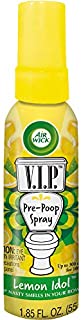 Air Wick V.I.P. Pre-Poop Toilet Spray, Up to 100 uses, Contains Essential Oils, Lemon Idol Scent, Travel size, 1.85 oz, Holiday Gifts, White Elephant gifts, Stocking Stuffers