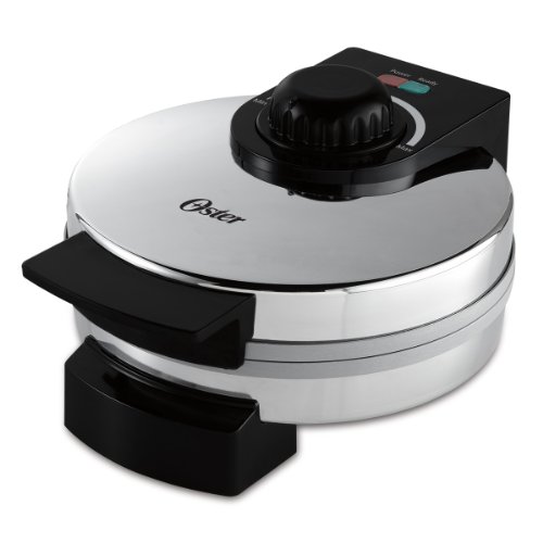 Oster Titanium Infused DuraCeramic Belgian Waffle Maker, Chrome (CKSTWF1502-TECO)