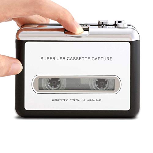 Retround Cassette Player Portable Walkman Cassette Tape Player Tape Converter to MP3/WAV/CD via USB, with Earphones Compatible with Laptops and PC