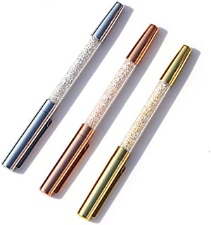 Gel Pens, Bling Crystal Pen Gel Ink Rollerball Pens Black Ink Rose Gold/Silver/Gold Pen with 3 Extra Refills for Office School Supplies