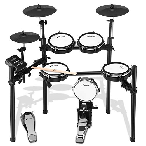 Donner DED-200 Electric Drum Set Electronic Kit with 5 Drums 3 Cymbals, Electric Drum, Audio Line and Drum Stick