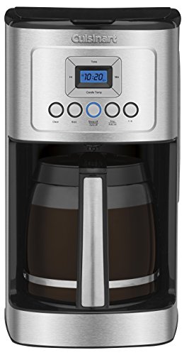 Cuisinart DCC-3200P1 DCC-3200 Glass Carafe Handle Programmable Coffeemaker, 14 Cup Stainless Steel