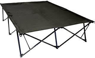 Double Kwik Tent Cot 550 lbs Sleeping Surface Camping 2 People nickel Black