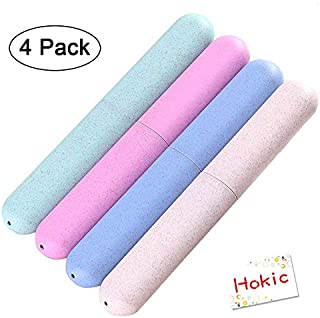 4 Pack Travel Toothbrush Case Plastic Portable Toothbrush Holder for Travel, Business, Home, Camping, School