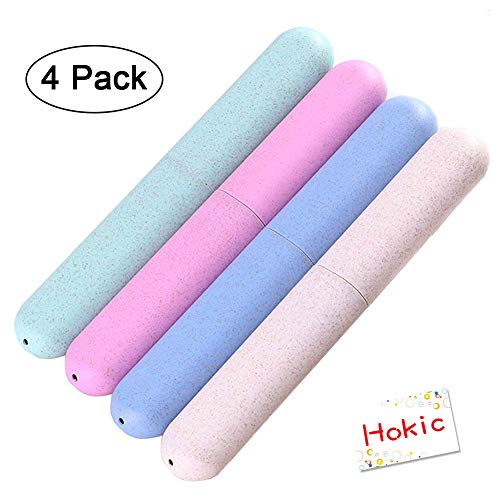 4 Pack Travel Toothbrush Case Plastic Portable Toothbrush Holder for Travel, Business, Home, Camping, School