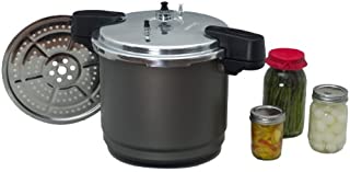 Granite Ware Pressure Canner and Cooker/Steamer, 7 Pint Jars or 8 Half-Pint Jars, 12-Quart, Black