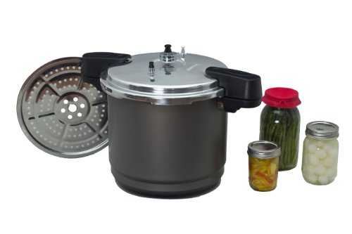 Granite Ware Pressure Canner and Cooker/Steamer, 7 Pint Jars or 8 Half-Pint Jars, 12-Quart, Black