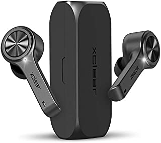 XClear Wireless Earbuds with Immersive Sounds True 5.0 Bluetooth in-Ear Headphones with Charging Case/Quick-Pairing Stereo Calls/Built-in Microphones/IPX5 Sweatproof/Pumping Bass for Sports Black