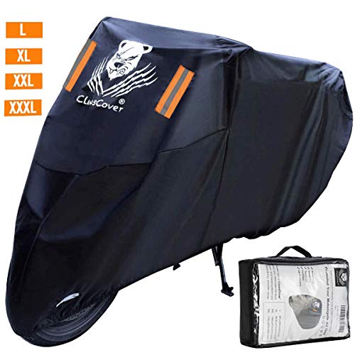 ClawsCover 104 Inch XXL Motorcycle Cover Waterproof Outdoor All Season UV Protection Scooter Bike Covers Accessories with Lock Hole & Storage Bag for Harley Davidson Honda Kawasaki Yamaha and More