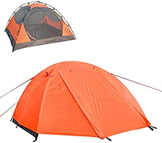 LETHMIK Portable Outdoor Backpacking Tent,2-3 Person Ultralight Waterproof Easy Set Up Family Tent with Carrying Bag Orange