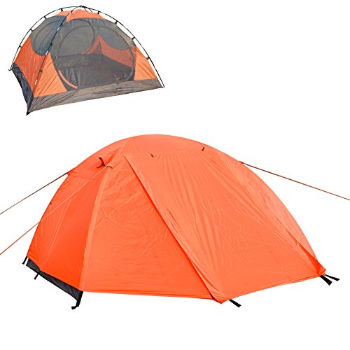 LETHMIK Portable Outdoor Backpacking Tent,2-3 Person Ultralight Waterproof Easy Set Up Family Tent with Carrying Bag Orange