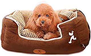 Small Dog Bed Indestructible Orthopedic Puppy Kennel Beds for Medium Dogs/Cats/Pet, Brown