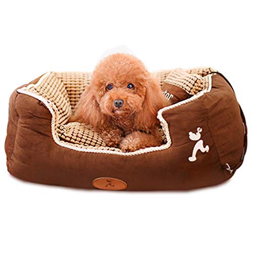 Small Dog Bed Indestructible Orthopedic Puppy Kennel Beds for Medium Dogs/Cats/Pet, Brown