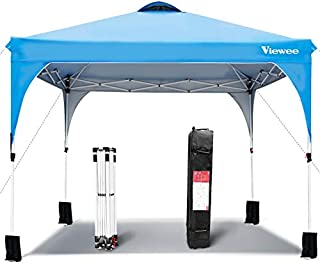 Viewee Pop-up Canopy Tent 10' x 10' Anti-UV , Waterproof Shelter Canopy, Outdoor Tent Adjustable Height with Wheeled Carrying Bag and 4 Fixed Sandbags