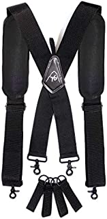 Tool Belt Suspenders- Heavy Duty Work Suspenders for Men, Tool Harness, Adjustable, Comfortable and Padded -Includes- Tool Belt Loops and Strong Trigger Snap Clips by ToolsGold