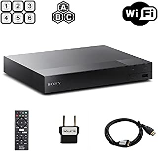 Sony BDP-S3700 Region Free Blu-ray Player, Multi Region Smart WiFi 110-240 Volts, 6FT HDMI Cable & Dynastar Plug Adapter Bundle Package