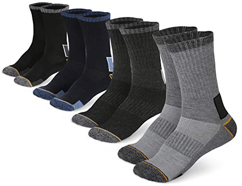 Pembrook All Season Crew Boot Socks - (4 Pack) - S/M - Breathable Work, Boot, Hiking, Athletic Socks - Reinforced Heel & Toe  Great for Men or Women