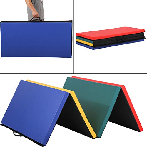 BestMassage Gymnastics Mat 4x8x2 Tumbling Mat Gym Mat Gymnastic Mat 4 Pannel Foldding Lightweight Tumbling Mat 2 Inches Thick Fitness Yoga Exercise Mat Home Gym Mat Equipment