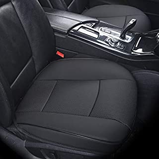 EDEALYN Luxury Car Interior PU Leather Car seat Cushion Protector Front Car seat Cover,Single seat Cover (Width 20.8 ×deep 21×Thick 0.35 inch) (Black)