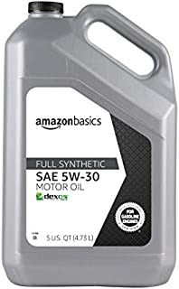 AmazonBasics Full Synthetic Motor Oil, SN Plus, dexos1-Gen2, 5W-30, 5 Quart