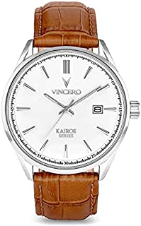 Vincero Mens Kairos Luxury Watch 42mm Quartz Movement White/Silver