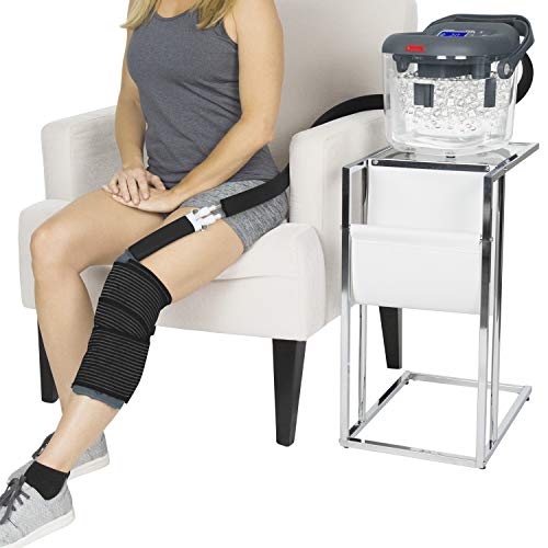 Vive Cold Therapy Machine - Large Ice Cryo Cuff - Flexible Cryotherapy Freeze Kit System Fits Knee, Shoulder, Ankle, Cervical, Back, Leg, Hip and ACL - Wearable Adjustable Wrap Pad - Cooler Pump