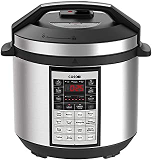 COSORI Electric Pressure Cooker 6 Qt 8-in-1 Instant Stainless Steel Pot, 16 Program Slow Cooker, Rice Cooker, Steamer, and More with Extra Glass Lid and Sealing Ring, 2-Year Warranty (Renewed)