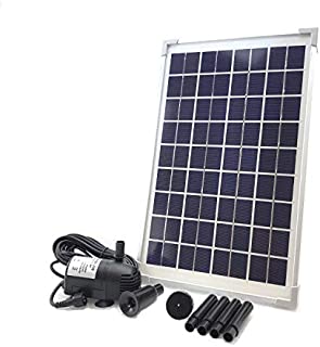 AEO Solar Water Pump KIT: 12V-24V DC Brushless Submersible 196GpH Water Pump with 10W Solar Panel for Solar Fountain, Fish Pond, and Aquarium (No Backup Battery)