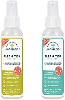 Wondercide - Flea, Tick and Mosquito Spray for Dogs, Cats, and Home - Flea and Tick Killer, Control, Prevention, Treatment - with Natural Essential Oils  4 oz Lemongrass & Cedarwood 2-Pack