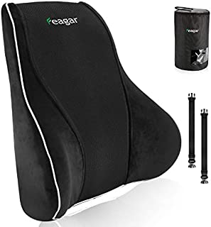 Feagar Lumbar Support Pillow, Large Office Chair Back Cushion Memory Foam Orthopedic Backrest for Car Seat Office Chair Wheelchair, Ergonomic Back Support Breathable for Lower Back Pain Relief