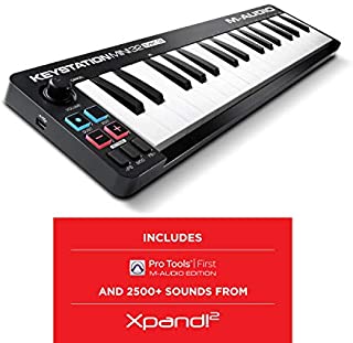 M Audio Keystation Mini 32 MK3 | Ultra Portable Mini USB MIDI Keyboard Controller With ProTools First | M Audio Edition and Xpand 2 by AIR Music Tech