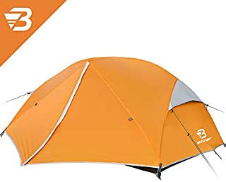 Bessport Camping Tent 3-4 Person, Easy & Quick Setup Lightweight Two Doors Backpacking Tent - Waterproof Anti-UV Protection Large Tent for Family, Outdoor, Hiking (3 Person-Orange)