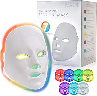 YOOVE LED Face Mask - 7 Colors Including Red Light Therapy for Healthy Skin Rejuvenation | Home Light Therapy Facial Care Mask