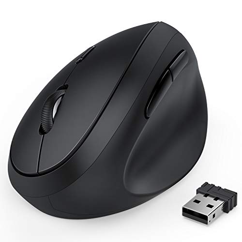 Wireless Vertical Mouse, Jelly Comb Wireless Mouse 2.4G High Precision Ergonomic Optical Mice  for Small Hands  (Black)