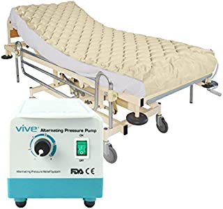 Vive Alternating Pressure Pad - Includes Mattress Pad and Electric Pump System - Quiet, Inflatable Bed Air Topper for Pressure Ulcer Sore Treatment - Fits Standard Hospital Bed for Bedridden Patients