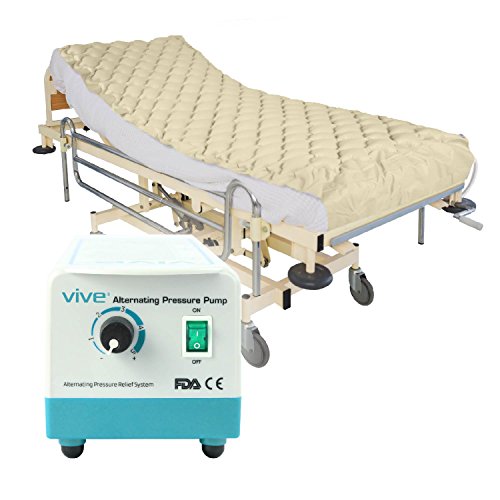 Vive Alternating Pressure Pad - Includes Mattress Pad and Electric Pump System - Quiet, Inflatable Bed Air Topper for Pressure Ulcer Sore Treatment - Fits Standard Hospital Bed for Bedridden Patients