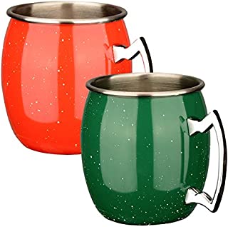 Ln Starry Cocktail Mug 16oz Set of 2 for Moscow Mule Wine Coffee Cup Stainless Steel Anti-Rust