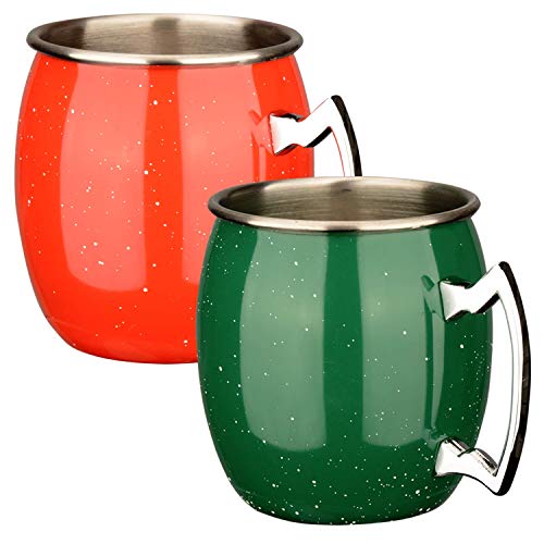 Ln Starry Cocktail Mug 16oz Set of 2 for Moscow Mule Wine Coffee Cup Stainless Steel Anti-Rust